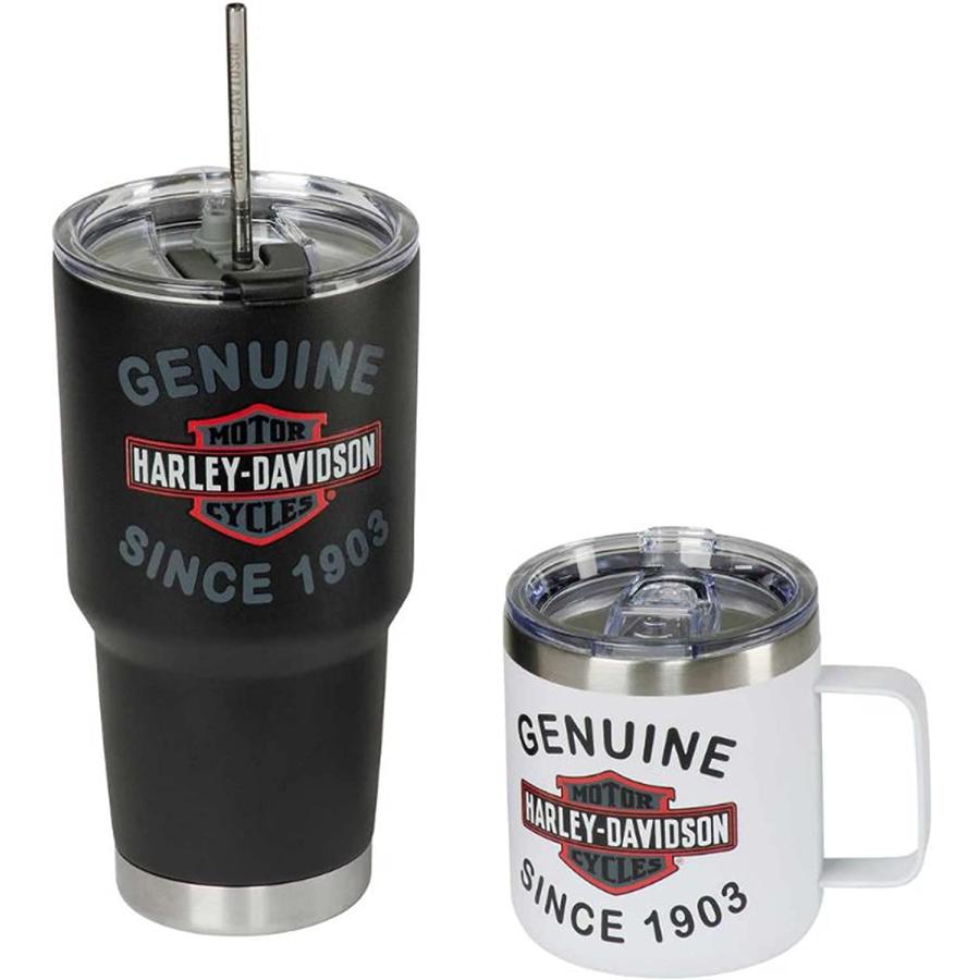 Harley-Davidson Genuine Travel Mug  Tumbler Set, Double-Wall Stainless Ste