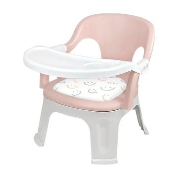 PUKU 藍色企鵝 QQ軟糖兩用餐椅 PP安心材質 防滑設計  粉色  1個