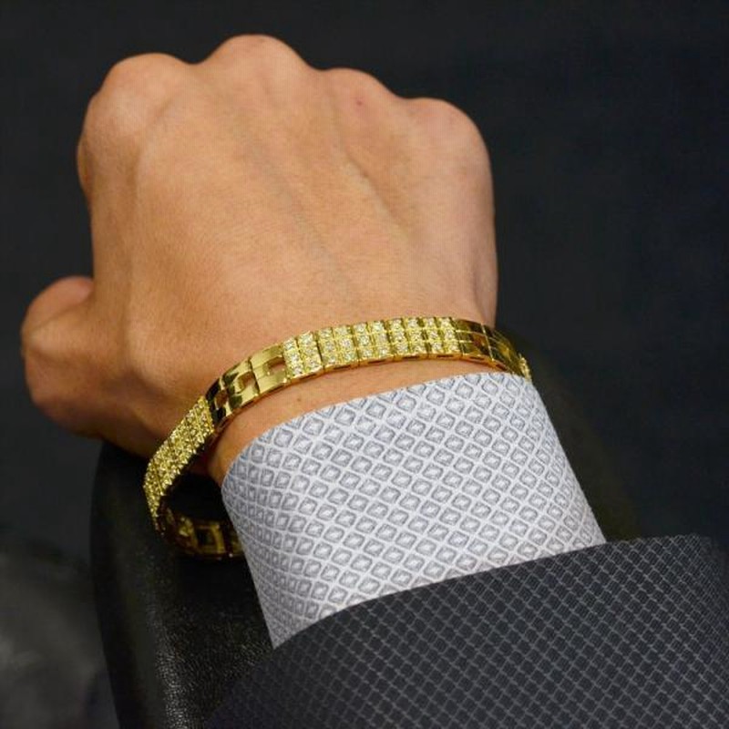 楽天市場】バングル ゴールド メンズ 18k 透かし ブレスレット