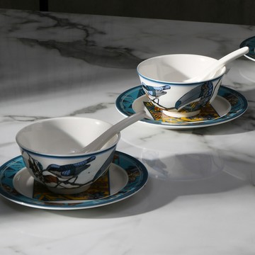 Daniel Wong 鳥語花香 瓷器飯碗2入組