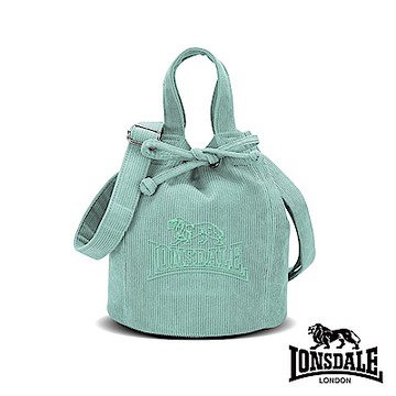 LONSDALE英國小獅 文青休閒束口水桶包-湖水藍 LD1344