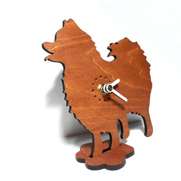 手工木作萌寵桌鐘 博美