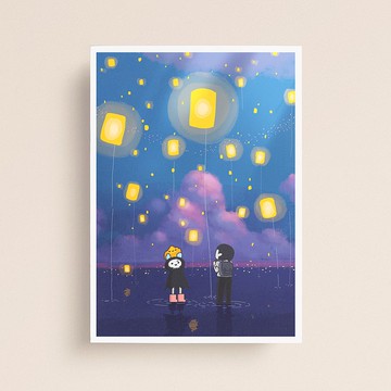 天燈 | 手機桌布明信片