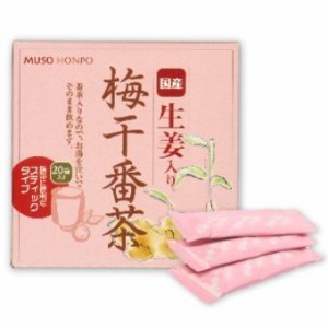 無双本舗 国産生姜入り 梅干番茶スティック 8g×20袋入 ムソー