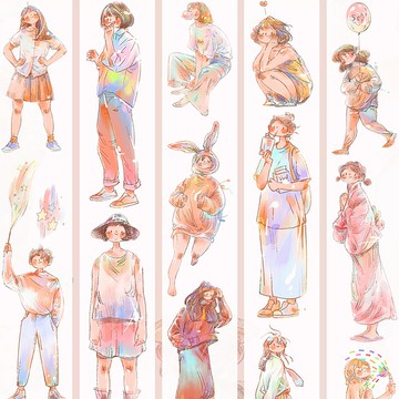 霓虹少女  和紙膠帶 台灣製 10米卷