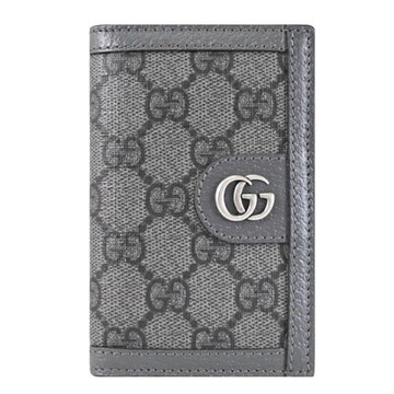 GUCCI 734943 Ophidia GG Supreme 塗層印花卡片收納夾.灰