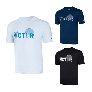 VICTOR 2025秋冬新款服飾 羽球拍T-Shirt 中性款(T-2513 A/白色 B/藍色 C/黑色)