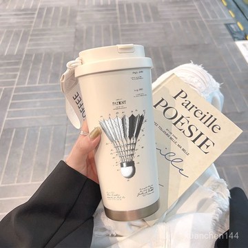 羽毛球保溫杯運動車載便攜大容量吸管咖啡水杯創意男女學生杯子