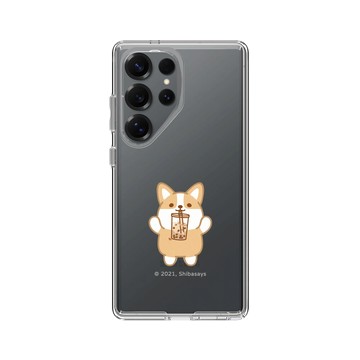 Galaxy S25 Ultra Clear 透明 - 柴語錄 Shiba Says - 能動口就不動手-珍奶款