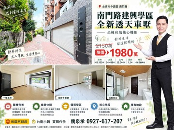 台南小魏南門路建興學區全新透天車墅｜台南市中西區南門路