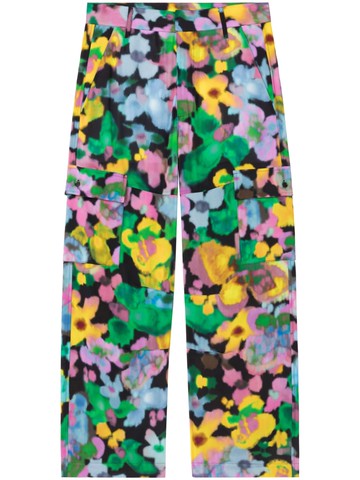 AZ FACTORY - x Lutz Huelle Morgan floral-print cargo trousers - women - Viscose - 38 - Blue
