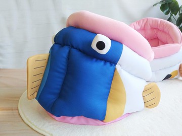 大嘴魚玩具窩- 大嘴鮪魚 送3顆魚飼料球 貓窩 寵物床