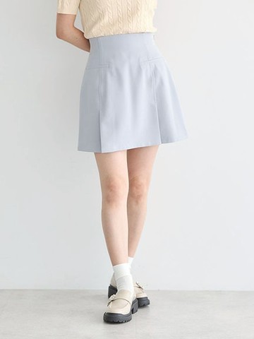 後鬆緊腰側拉鍊A字短裙(1M43L0L0900) - earth music&ecology