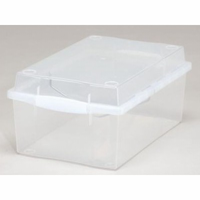 【アイリスオーヤマ】DVDボックス クリア/ホワイト　DVB-35  【送料無料】（収納ボックス、BOX、小物入れ）