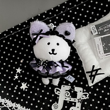 臺灣出貨 10cm娃衣 幽貓魔法娃衣套裝 自嘲熊娃衣 10cm13cm娃用配飾 蕾絲娃衣 棉花娃娃黑紫蕾絲套裝 娃娃裝