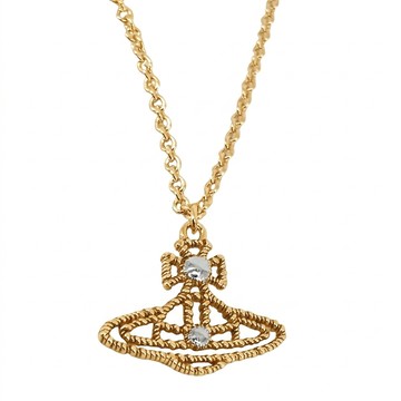 Vivienne Westwood Coretta經典LOGO水鑽項鍊(金)