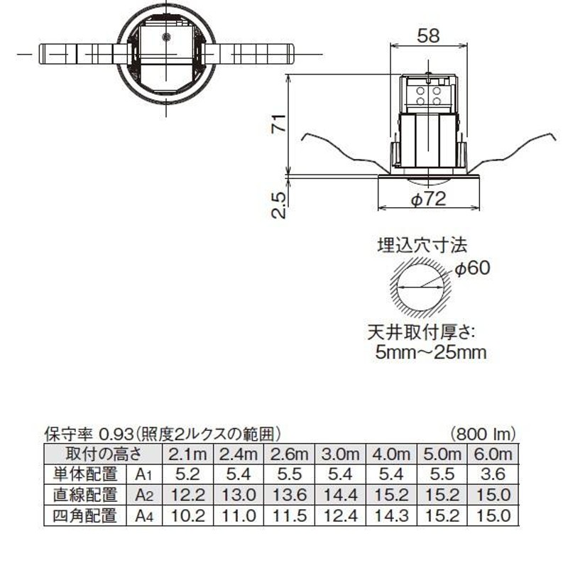 東芝ライテック 東芝 電源別置形非常用照明器具 LED非常灯専用形電源別置φ100 LEDDM50102 - 4