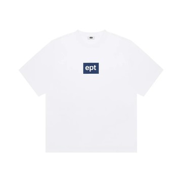 韓國 ept BOX LOGO TEE 白/海軍藍 - M