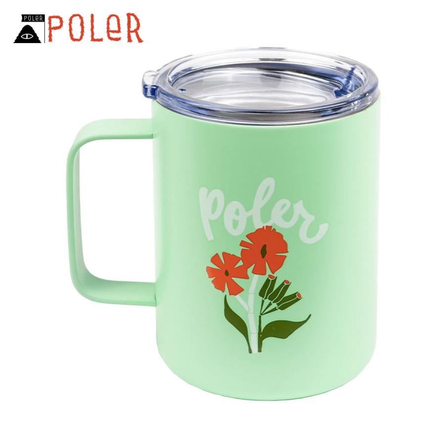 ポーラー マグカップ POLER アウトドア キャンプマグカップ 蓋つき INSULATED MUG MINT 221ACM9104