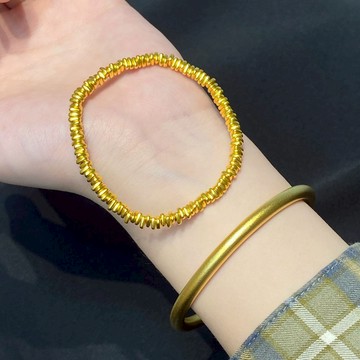 【紫南宮過爐🙏🏻】隔日到貨 手鏈 碎金手鏈 碎碎平安 黃金色 女生手鏈 禮物 沙金保色 招財 開運 手環 節日 手飾