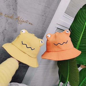 小紅帽童帽青蛙卡通漁夫帽男女童春夏盆帽春夏太陽帽遮陽帽度假帽1入