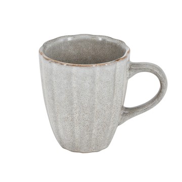 馬克杯 【YU Living】窯變釉優雅貝殼馬克杯 水杯 咖啡杯 300ml (灰色)
