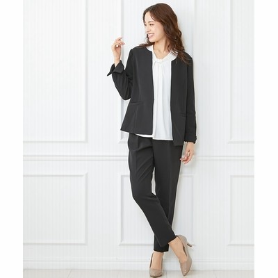 入学式 卒業式 フォーマル タックボウタイ風デザインブラウステーパードパンツスーツ3点セット 大きいサイズ有 セレモニースーツ 式服 受験 七五三 発表会 通販 Lineポイント最大get Lineショッピング