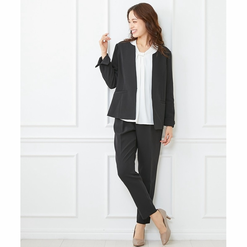 入学式 卒業式 フォーマル タックボウタイ風デザインブラウステーパードパンツスーツ3点セット 大きいサイズ有 セレモニースーツ 式服 受験 七五三 発表会 通販 Lineポイント最大get Lineショッピング