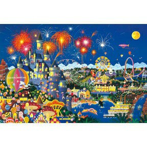 HM - 畫作系列-夜晚的遊樂園 1000片夜光拼圖 HM1000-176