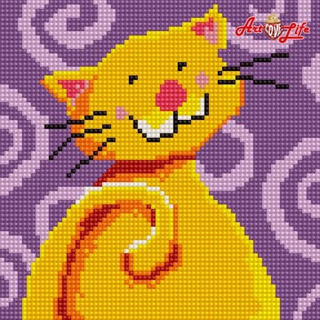 【ArtLife 藝術生活】BJ0679淘氣貓_20x20cm含背板框 DIY 鑽石新設計 滿版立體鑽石畫 全館現貨
