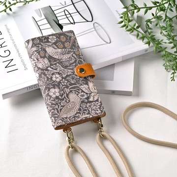 對應全機種 智慧型手機外殼，筆記型 【Ebony Sweet Strawberry Thief】金配件 智慧型手機肩帶 防摔保護 草莓雀A304I