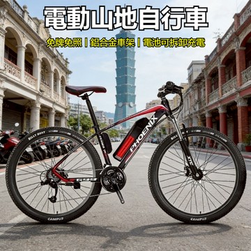 【⚡電池可拆卸充電⚡】電動山地車 電動車 電動腳踏車 電動二輪車 爬坡登山 校園代步 上班通勤 電動代步自行車