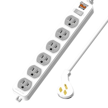 動力工廠 1切6座2P 15A延長線 CT-2167 6插座 180度轉向插頭 過載保護  1.8m  1條