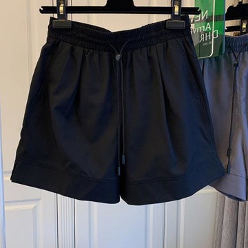 短褲女夏季薄款松緊腰胖mm大碼高腰寬松顯瘦休閑闊腿黑色五分褲子