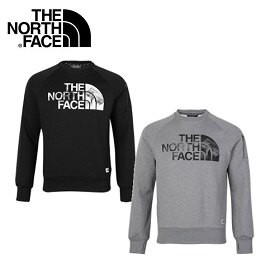 [ THE NORTH FACE ] 中性 大Logo圓領刷毛保暖T / 黑色  /  灰色 / NF0A3VUB