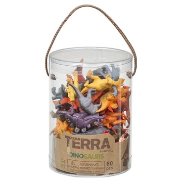 TERRA BY BATTAT 科育感統玩具 恐龍 60件裝  1桶