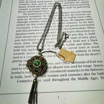 美國 老件香膏盒墜鍊