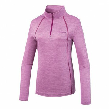 【【蘋果戶外】】山林 51P06 93 紫羅蘭 女 膠原蛋白透氣長袖排汗衣 吸濕快乾拉鍊式立領 春夏 Mountneer