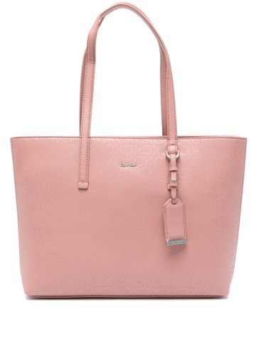 Calvin Klein - logo-lettering tote bag - women - Polyurethane/Recycled Polyester - One Size - Pink