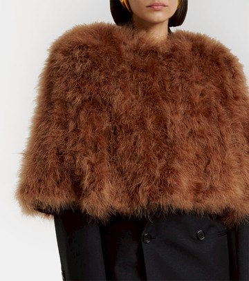 Yves Salomon Cropped feather jacket