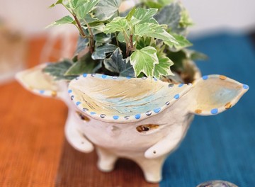 葉髮流森林精靈*陶製盆器*開幕.新居.升遷.生日.盆栽賀禮