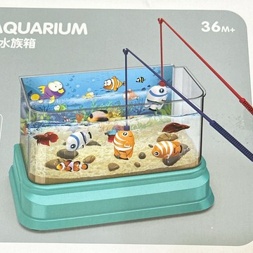 《翔翼玩具》釣魚水族箱 水族箱玩具 電動水族箱 釣魚族 互動 水族箱 釣魚 撈魚 釣魚台 燈光 音樂 12-3515