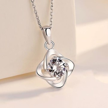 PT950鉑金項鏈女莫桑鉆項鏈莫桑石簡約百搭吊墜白金鎖骨鏈潮時尚