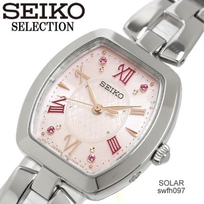 SEIKO SELECTION] 腕時計 セイコー セレクション ソーラー電波 トノー型 ライトピンク文字盤 SWFH097 レディース シルバー |  LINEショッピング