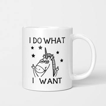 I do what i want 獨角獸杯子 黑白馬克杯 成人創意陶瓷自用水杯