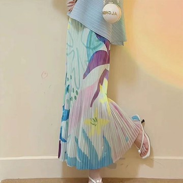 【韓國K.W.-歐美】KSD3388韓國清秀佳人三宅褶皺裙(壓褶/設計/秋裝/新品)