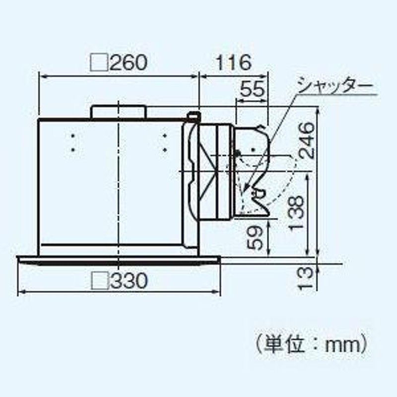 パナソニック 天井埋込形換気扇 排気 低騒音形 コンパクトキッチン用 鋼板製本体 ルーバー別売タイプ FY-27BM7 LINEショッピング