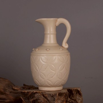 定窯 刻花鼓釘執壺 仿宋代出土舊貨瓷器古玩古董家居收藏古典擺件