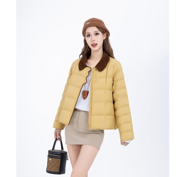 保暖條絨翻領白鴨絨羽絨外套羽絨衣女【25-25-8004-25】ibella 艾貝拉