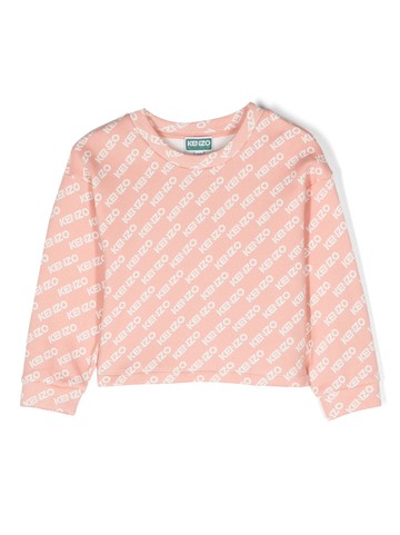 Kenzo Kids - logo-print cotton sweatshirt - kids - Cotton - 6 yrs - Pink